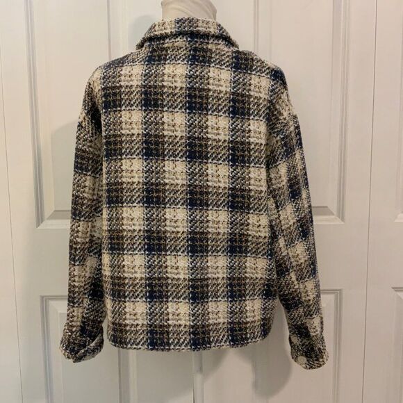 Blank NYC Once in a Lifetime Tweed Cropped Shaket Jacket Medium - Picture 6 of 13